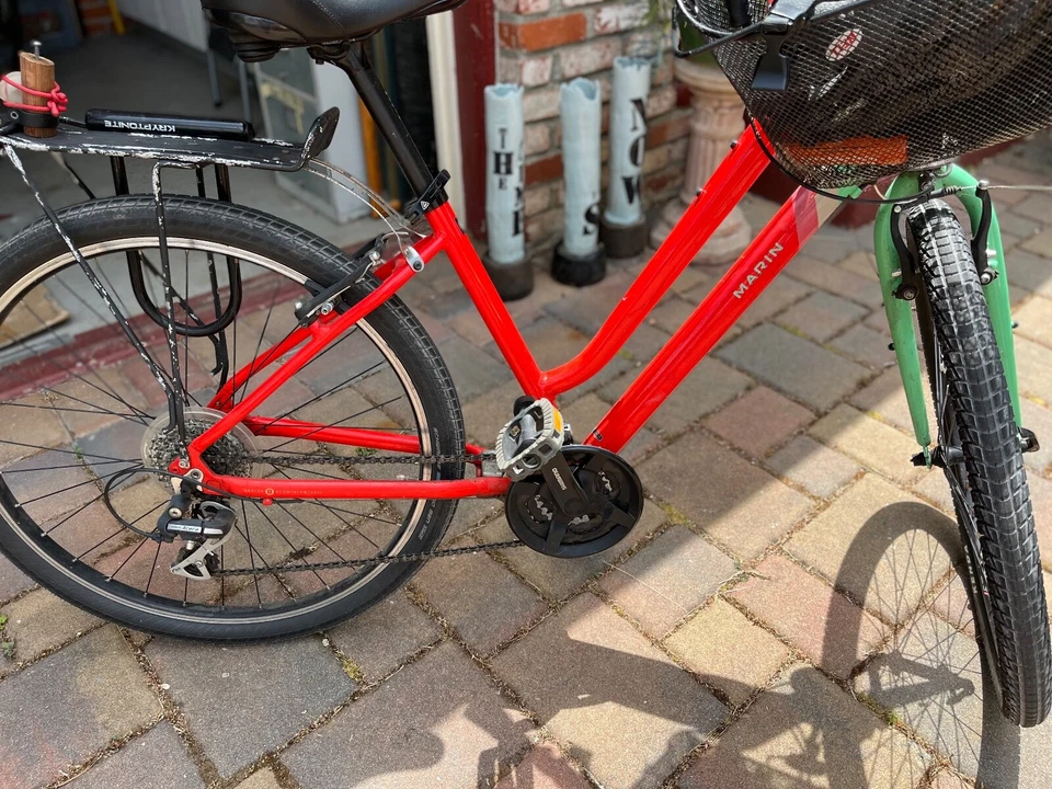 二手自行车 - Marin Stinson 17 ST - 女士自行车 - 绿色和红色 — 第 2/4 张图片