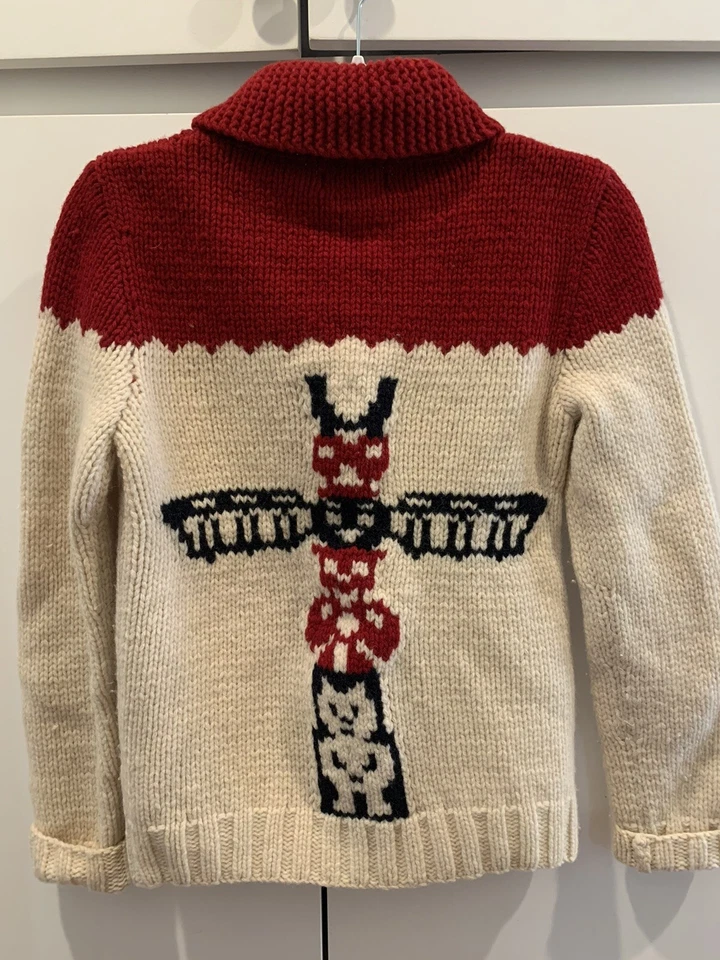 Suéter Vintage Lucky Brand Pequeño Navidad Tótem Azteca Mujer Lana Cremallera Cárdigan Usado en Excelente Condición Foto 3 de 4
