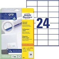Avery Zweckform 3490 Adressaufkleber 600 + 120 Klebeetiketten Extra 70X36Mm