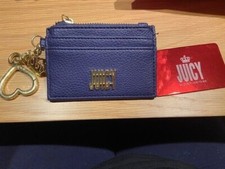 Juicy Couture brand new blue wallet on a keychain with heart  crown charms