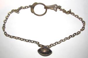 1942 W Football Champions Initials J G Pendant Charm Award Vintage Sports Chain