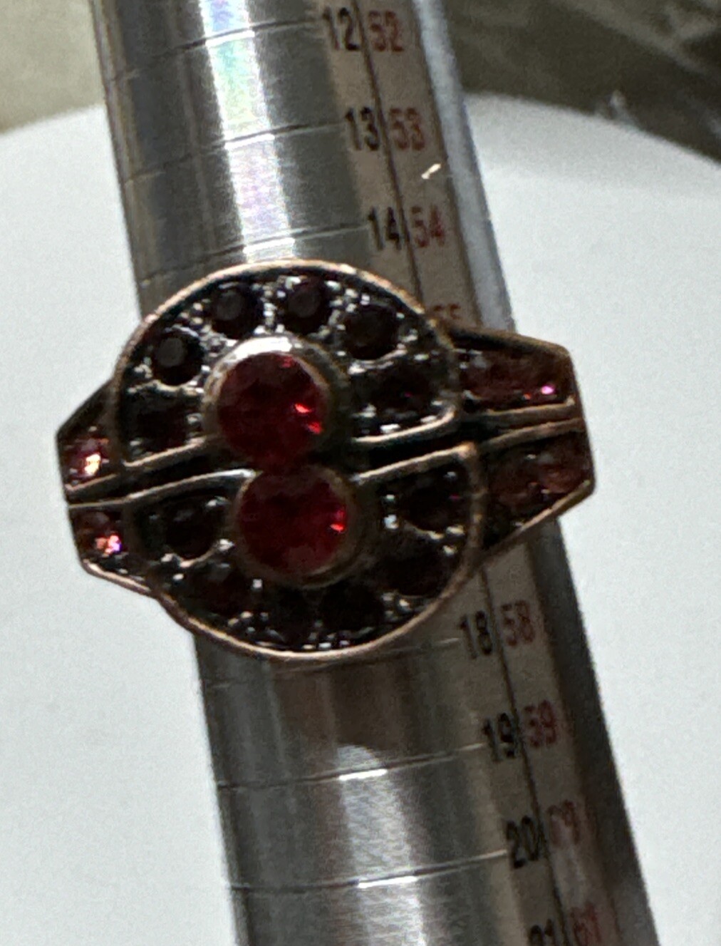 BEAUTIFUL, BOHO, ROUND,  COPPER RING WITH RUBY RE… - image 3