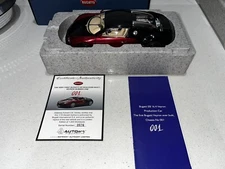 BUGATTI VEYRON 16.4 PRODUCTION CAR #001 BLACK/RED LE 1200 1/18 AUTOART 70909