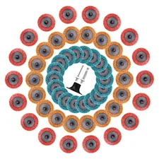 55PCS 2 Inch Abrasive wheels, 2'' Discs with 1/4" Roll Lock Holder.