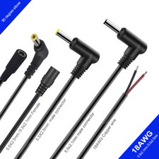 18AWG 90 Degree Elbow DC power connector 5.5x2.1mm 2.5mm Female with Male 29cm