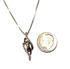 925 sterling silver .16ct I1-2 H diamond pendant slide 24" necklace 5.4g ladies — photo 3