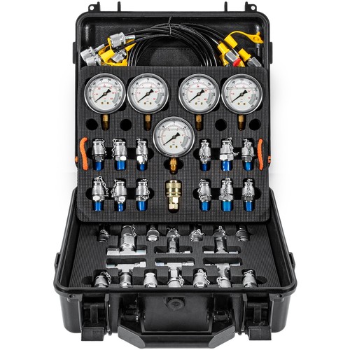 Hydraulic Pressure Test Kit with 5Gauges 13Test Couplings 14Tee Connectors 5Hose - 第 1/9 張圖片
