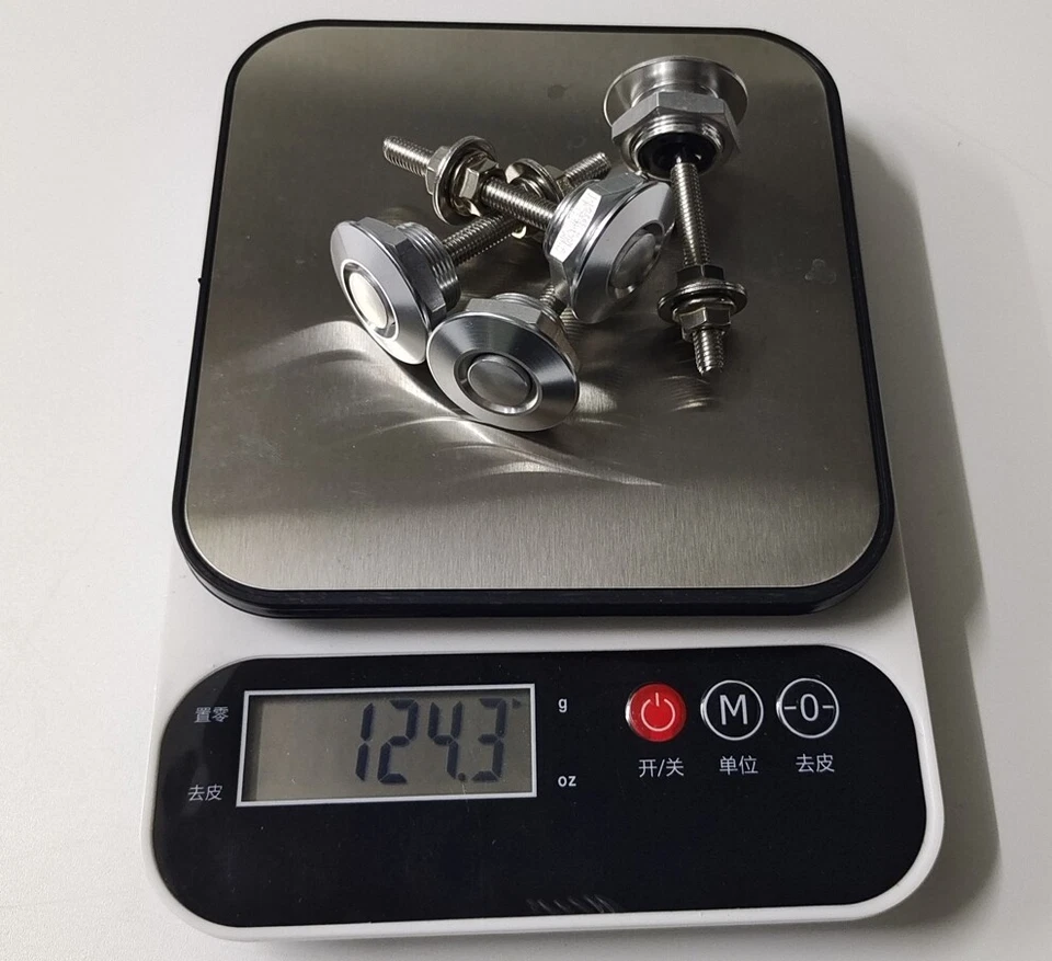 4X Kit de capó de botón pulsador con clip de bloqueo de cierre de aleación de aluminio para capó de placa de coche automático Foto 3 de 4