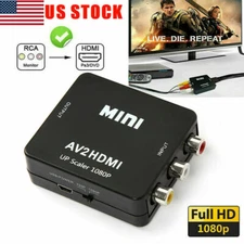 1080P RCA Composite CVBS AV to HDMI Video Audio Converter for PS2 Wii Xbox VHS