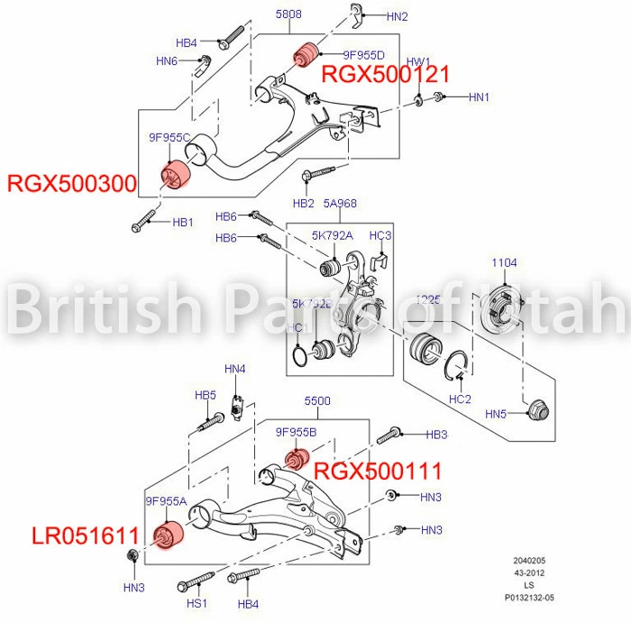 Land Rover LR3 LR4 Rear Control Arm Upper Lower Left Right Bush Bushing UK Brand - Image 3 of 3