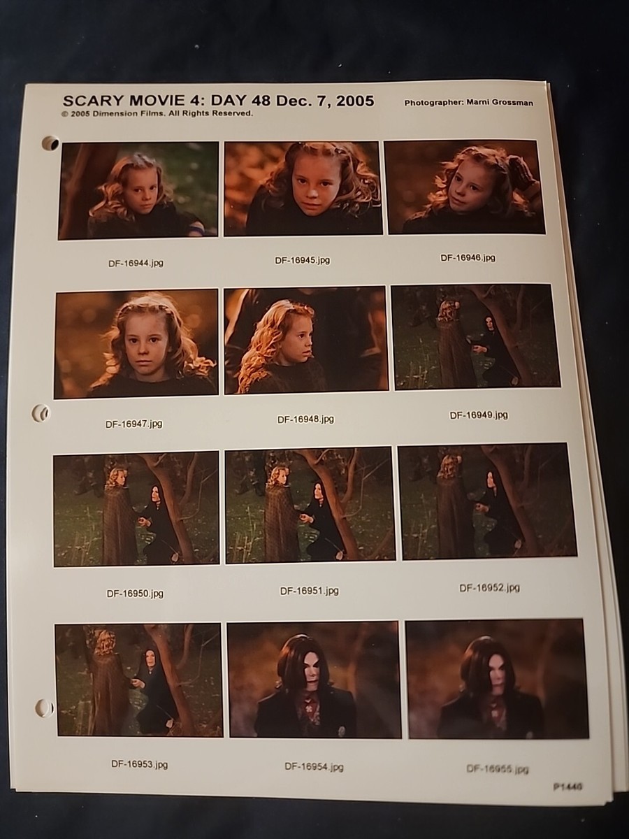 SCARY MOVIE 4 PHOTO CONTINUITY Proof SHEET 1.5x2.5 Michael Jackson