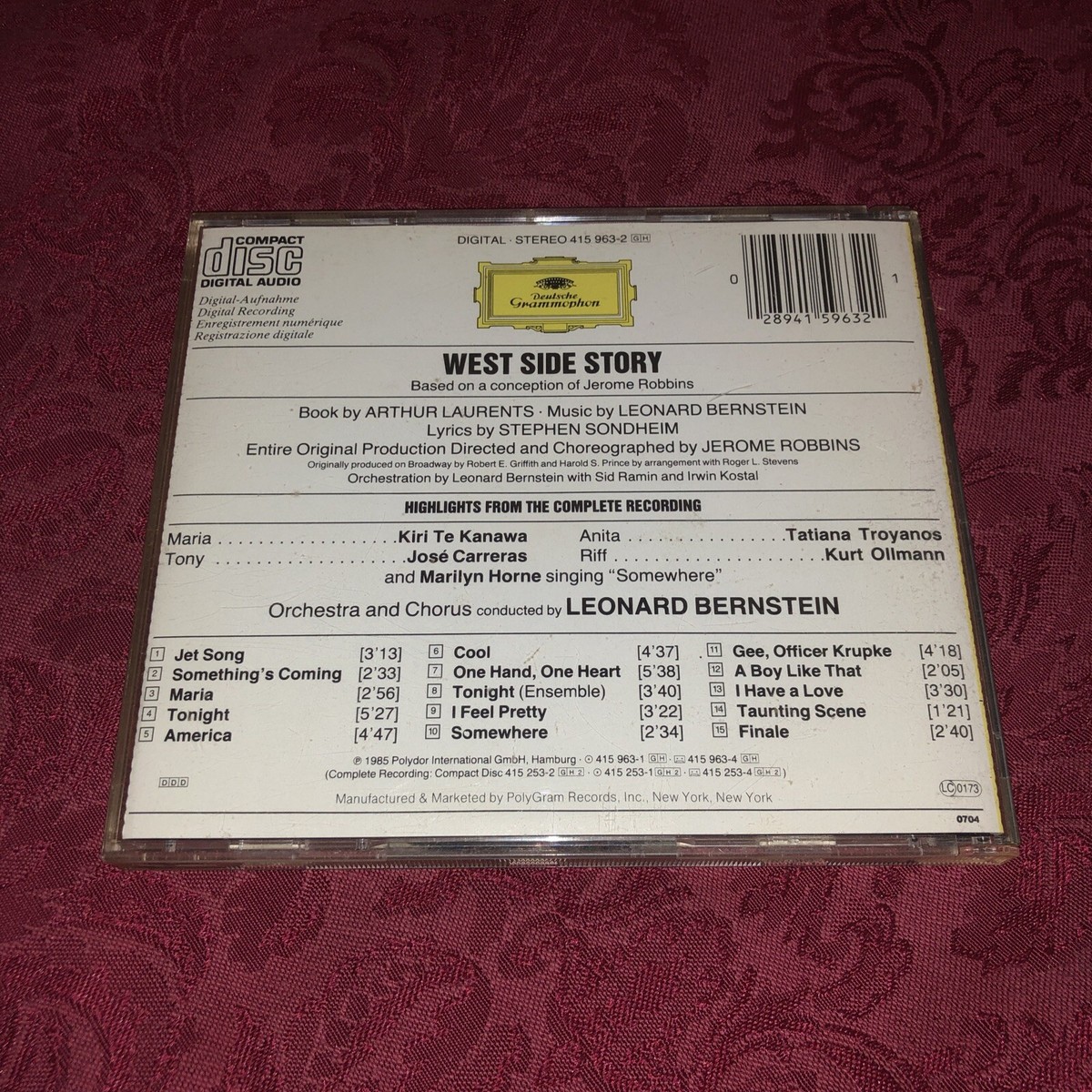 West Side Story Hts - Audio CD By Bernstein - 1985 28941596321| eBay