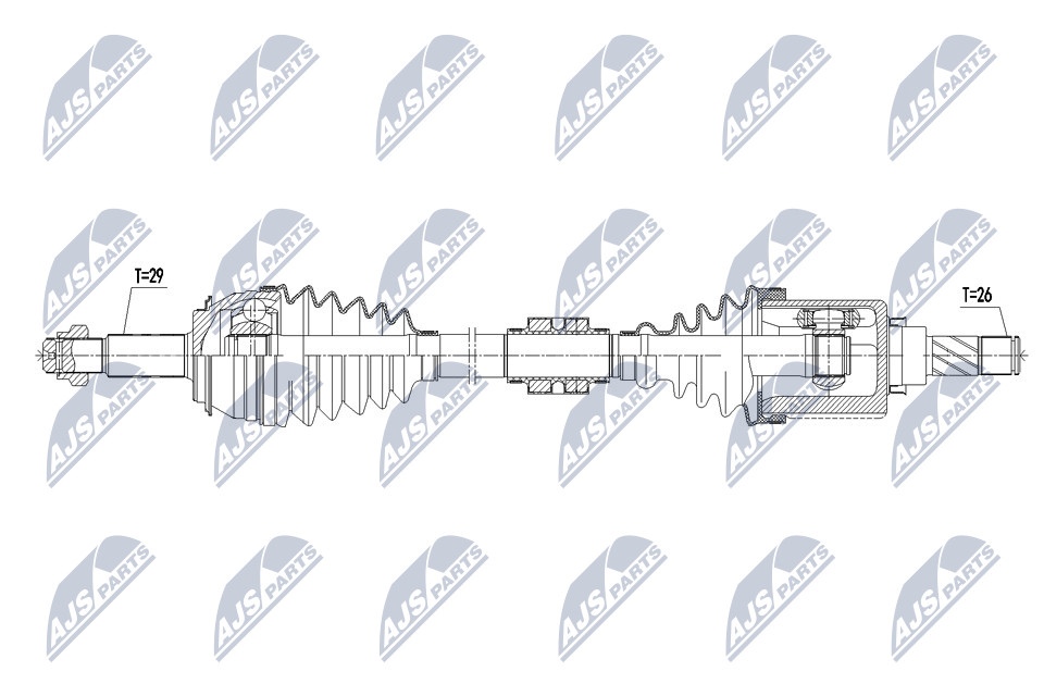 DRIVE SHAFT NPW-NS-072 FOR NISSAN QASHQAI/II/VAN/SUV K9K872/636/646 1.5L 4cyl - Image 8
