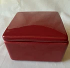 HAEGER RED SQUARE TRINKET BOX with LID,  AMERICAN MADE ~ # 7131 ~ 1990