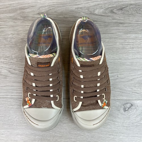Zapatillas deportivas Rocket Dog para mujer de tela elástica sin cordones marrón a cuadros talla 7 - Imagen 7 de 15