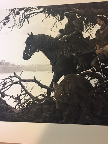 THE HOUND AND THE WOLF by AJ Frena Game of Thrones Poster Print SOLD OUT Rare - Picture 8 of 11
