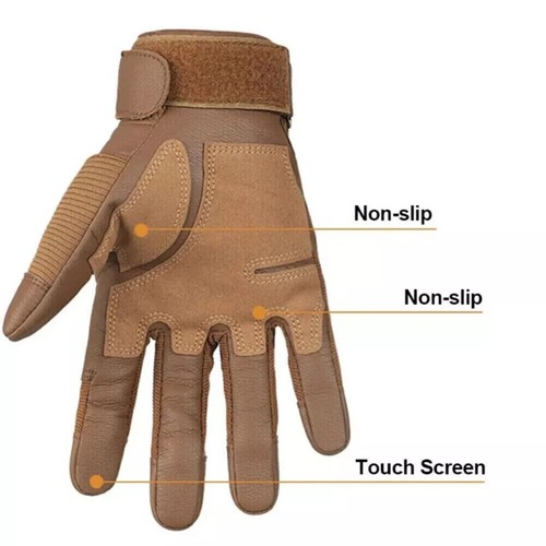 Guantes de cuero con pantalla táctil para motociclismo dedo completo moto conducción - Imagen 7 de 17