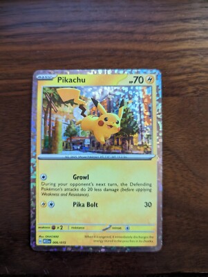 Rare Holographic Pikachu Card