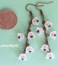 white ACRYLIC BELL FLOWER choose CRYSTAL COLOR BRONZE handcrafted