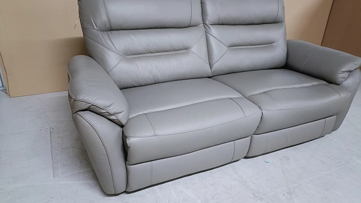 Scs grey leather sofa deals