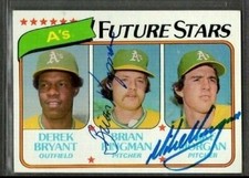 1980 Topps #671 Kingman Morgan Baseball Dual Two Signed Autograph (Q48) TPD34