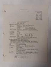 Mooney 2 Aircraft Specifications No. A-787 & No. A-803 Original