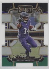 2023 Panini Select Concourse Black & Green Prizm Die-Cut Keaton Mitchell #10 uk2