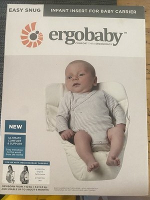Ergobaby Easy Snug Neugeborenen-Einsatz für Babytrage, grau, 100% Baumwolle