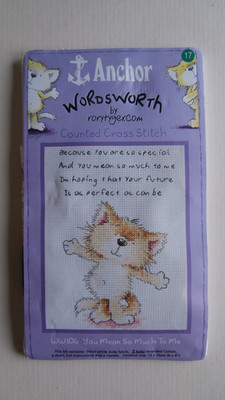 Anchor cross stitch  embroidery kit Wordsworth You Mean So Much To Me  15 x 10cm
