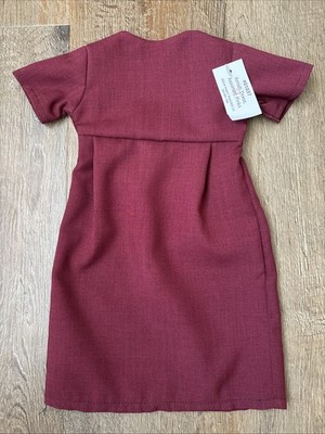 Handmade Amish Doll Dress - Wine Red