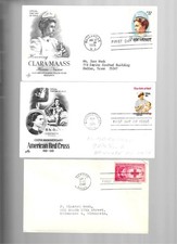 3 Nursing Issue FDCs; 1948 Clara Barton; 1976 Clara Maass; 1981 Red Cross Nurse
