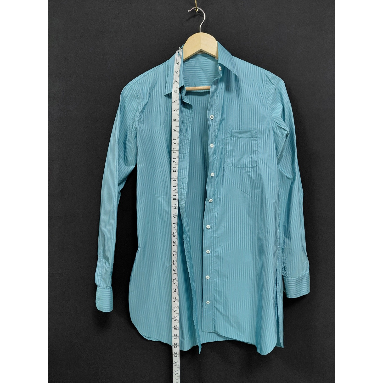 Massimo Dutti Women's Blue Button-Up Shirt Long Sleeve Striped Size 38 thumbnail 14