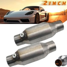 2x Universal 2" Sport Cat Catalytic Converter High Flow 400 Cells 409 Stainless
