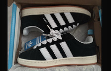 adidas Campus Black/White Low Top Lace-Up Trainers Sneaker UK 6 Unisex