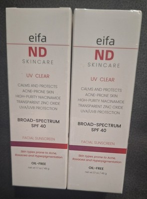 2-Pack Eifa ND Skincare UV Clear Broad Spectrum SPF 40 Facial Sunscreen Oil Free