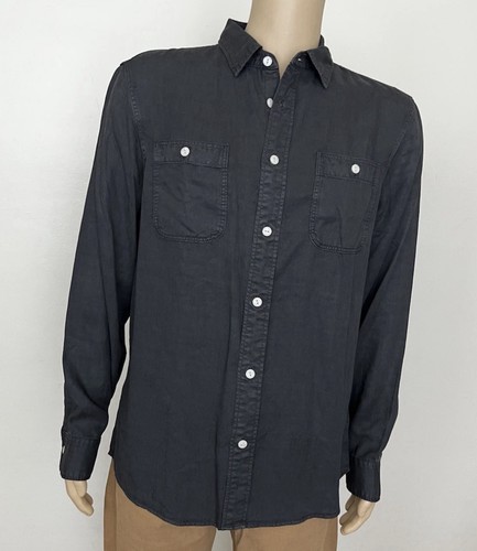 Faherty Tried & True Chambray Workshirt Durango Black - Men’s Shirt Size Large