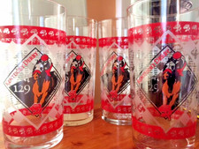 Kentucky Derby 2003 #129 Mint Julep Beverage Glass, Winner Funny Cide Set of 4