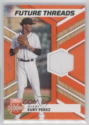 2022 Panini Elite Extra Edition Future Threads Orange 185/199 Eury Perez 06bg