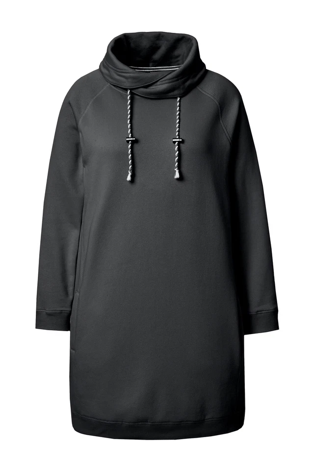 Ulla Popken Damen große Größen Sweatkleid Stehkragen Langarm Taschen 825247