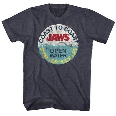 Jaws Swim For Your Life T-Shirt Kurzarm Navy Heather Herren Preshrunk