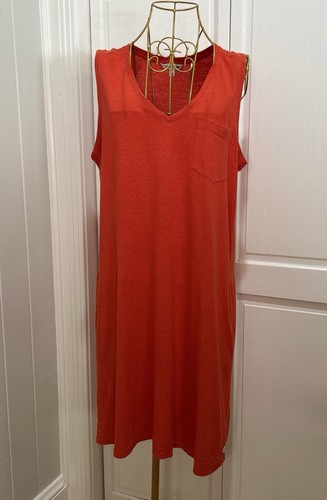 Toad & Co Damen L rot Hanfmischung Brom Tank Kleid Tasche Granola Mädchen Boho Hippie