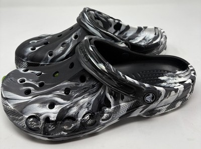 Crocs Baya Marbled Clog Shoes Sandals Black Unisex M10/W12 NEW 206935-066