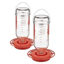 2 Pack of Glass Hummingbird Feeders, 32 oz. Each