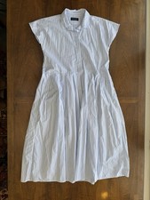 Bergfabel  Cotton Lena Midi Dress Blue Stripe Sz 40 S/M