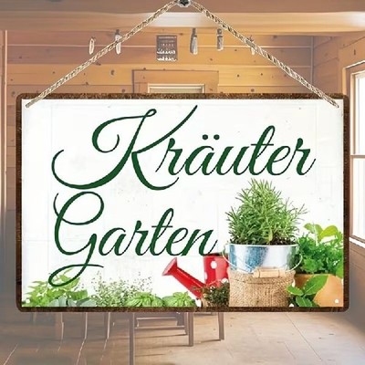 Blechschild Kräutergarten Garten Vintage Retro  Metallschild TEL4881