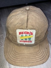 Vintage BECKS HYBRID SnapBack Trucker Hat Cap Size-A-Just Made In USA
