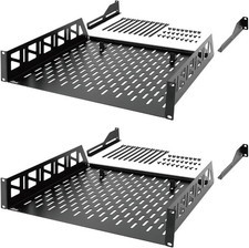 Tecmojo 2U Rack Shelf 19 inch Server Shelf 16 in depth 2pack