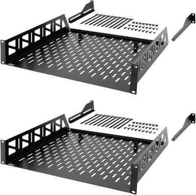 Tecmojo 2U Rack Shelf 19 inch Server Shelf 16 in depth 2pack