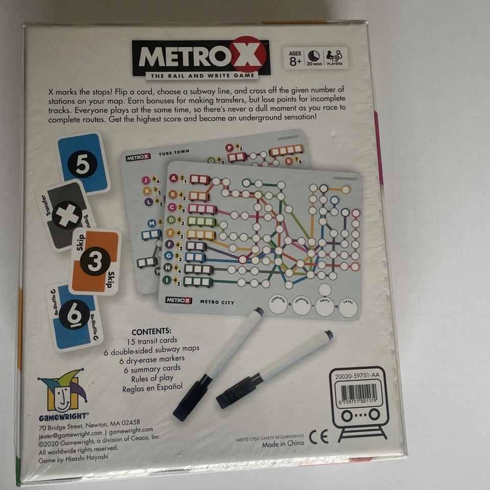 Metro X The Rail And Write Game Gamewright - Image 2 of 4