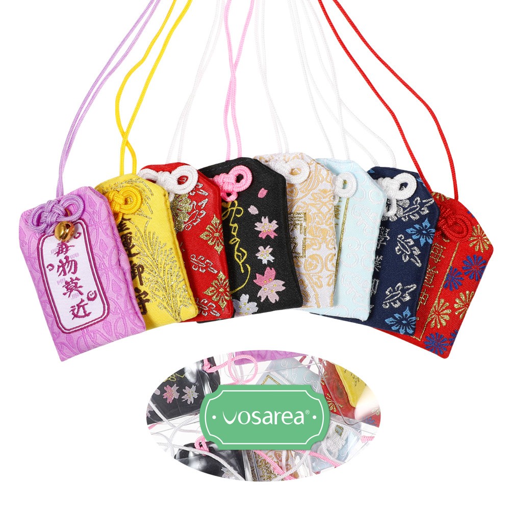 Bolsa de bendición Omamori de 10 piezas amuleto japonés significado afortunado para la fortuna